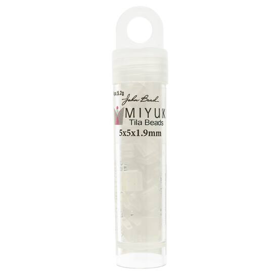 Miyuki® TILA® 5mm Transparent AB Matte Glass Beads Vial